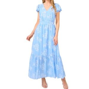 CeCe Woman's Dresses CeCe V-Neck Flutter Sleeve Maxi Dress Waterfall Size XL